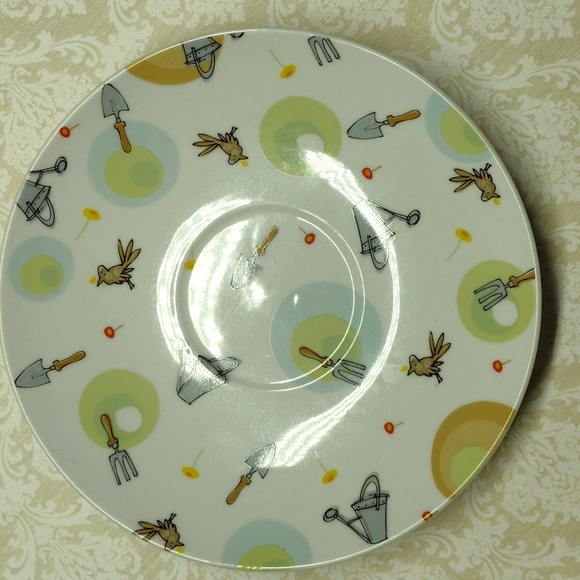 Born to Shop Mug Tea Cup and Saucer Garden Friends and Laughter 2009 - Picture 3 of 7